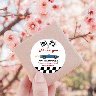 Growing UP TWO Fast  Race Car Boy 2nd Birthday Classic Round Sticker