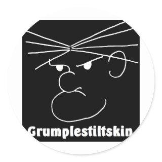 Grumplestiltskin (black) classic round sticker