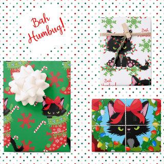 Grumpy Cat Happy Holiday Red and Green 3 Wrapping   Sheets
