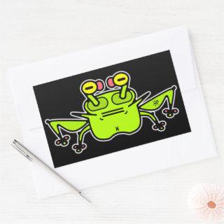 Grumpy odd frog toad v1-1 rectangular sticker