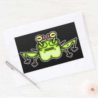 Grumpy odd frog toad v2-1 rectangular sticker