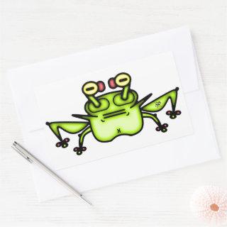 Grumpy odd frog toad v2 rectangular sticker
