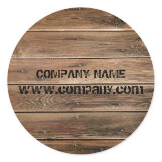 grunge barn wood  Construction Carpentry Classic Round Sticker