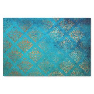 Grunge Copper Patina and Turquoise Tissue Paper