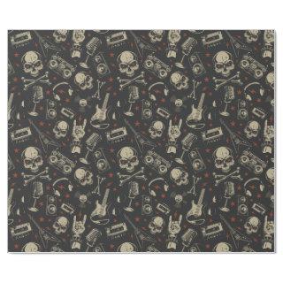 Grunge music skull crossbones pattern