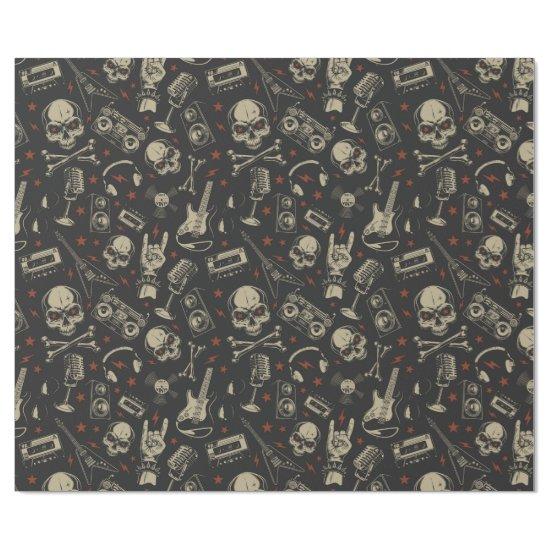 Grunge music skull crossbones pattern