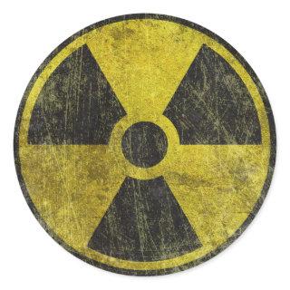 Grunge Radioactive Symbol Classic Round Sticker