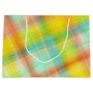 Grungy-Painted-Plaid-6- Large Gift Bag