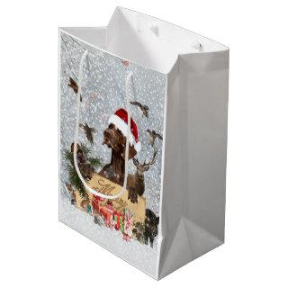 Gsp ,Dog christmas      Medium Gift Bag
