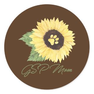 Gsp Mom German Shorthaired Pointer Mama Dog Lover Classic Round Sticker