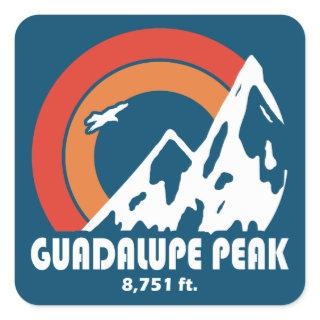Guadalupe Peak Texas Sun Eagle Square Sticker