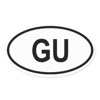 Guam "GU" Oval Sticker