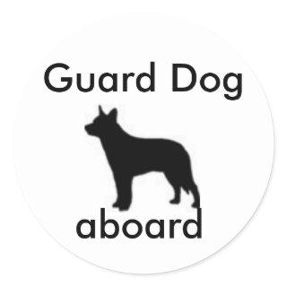 Guard Dog Aboard Classic Round Sticker