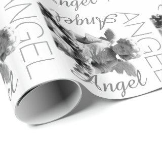 Guardian Angel black and white retro monogram