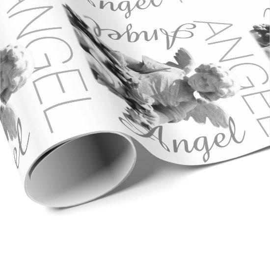 Guardian Angel black and white retro monogram