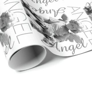 Guardian Angel black and white retro monogram