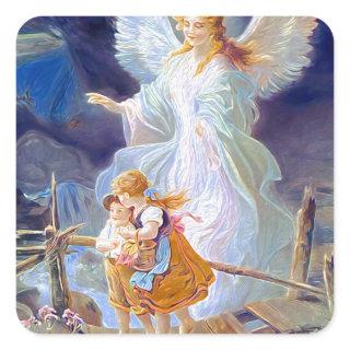 Guardian Angel, Children and Bridge Square Sticker