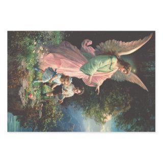 Guardian angel protecting children near a ledge  sheets