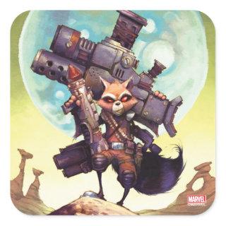 Guardians of the Galaxy | Rocket Armed & Ready Square Sticker
