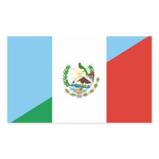 guatemala mexico half flag symbol rectangular sticker