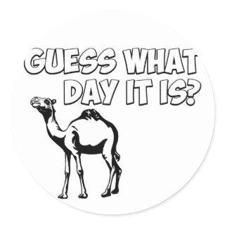 Guess What Day it Is? Hump Day Camel Classic Round Sticker