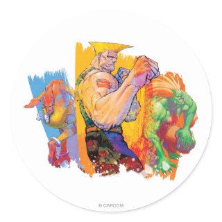 Guile, Blanka & Dhalsim Classic Round Sticker