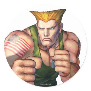 Guile With Fists Classic Round Sticker