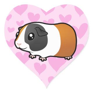 Guinea Pig Love (smooth hair) Heart Sticker
