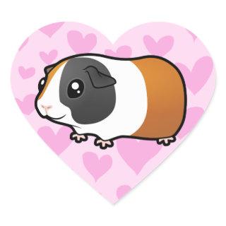 Guinea Pig Love (smooth hair) Heart Sticker