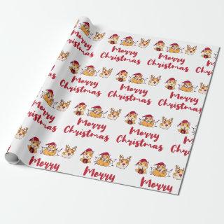 Guinea Pigs Merry Christmas Fun Red Hats Funny