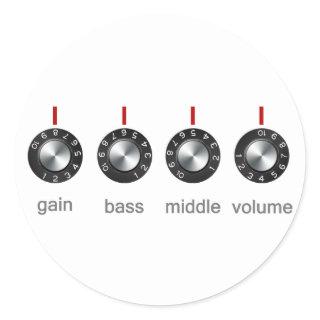 Guitar Amp Knobs Classic Round Sticker