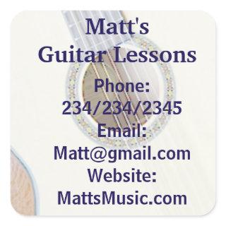 Guitar Lessons Promotional Stickers