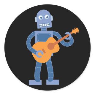 Guitar Robot Classic Round Sticker