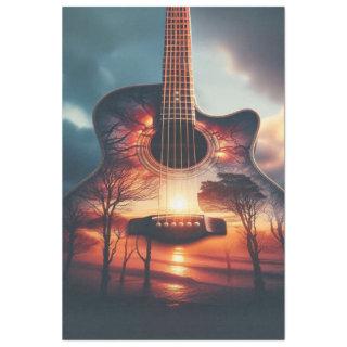 Guitar Silhouette Decoupage  Tissue Paper