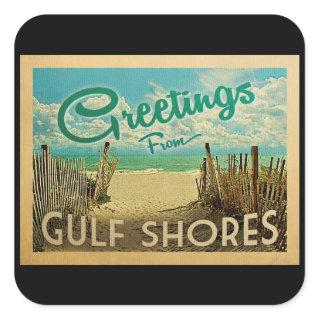 Gulf Shores Beach Vintage Travel Square Sticker