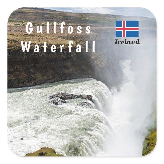 Gullfoss waterfall - Southwest Iceland Square Sticker