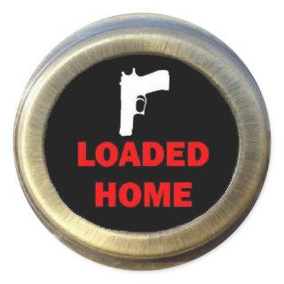 Gun Bearing Home Security Classic Round Sticker