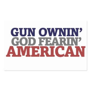 Gun Owner and AMERICAN Rectangular Sticker