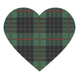 Gunn clan Plaid Scottish tartan Heart Sticker