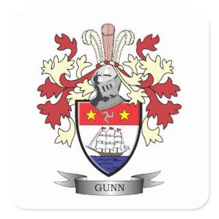 Gunn Family Crest Coat of Arms Square Sticker