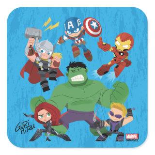 Guri Hiru Avengers Square Sticker