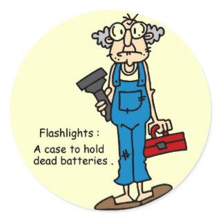 Gus on Flashlights Tshirts and Gifts Classic Round Sticker