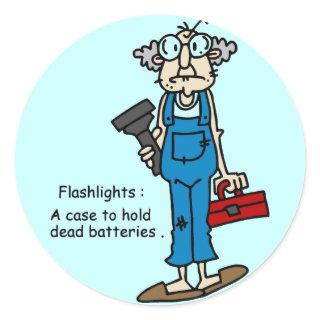 Gus on Flashlights Tshirts and Gifts Classic Round Sticker
