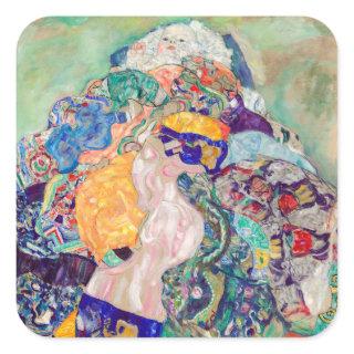 Gustav Klimt - Baby / Cradle Square Sticker