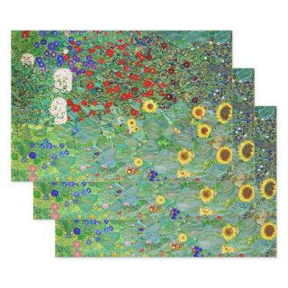 Gustav Klimt Farm Garden With Sunflowers Painting  Sheets