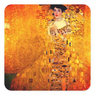 Gustav Klimt Portrait of Adele Bloch Bauer Square Sticker