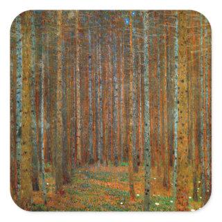 Gustav Klimt - Tannenwald Pine Forest Square Sticker
