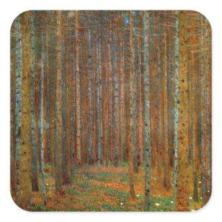 Gustav Klimt - Tannenwald Pine Forest Square Sticker