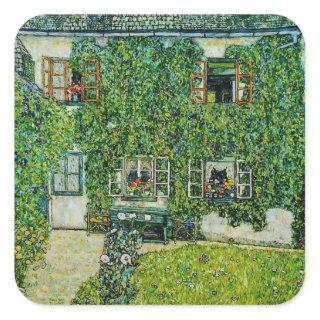 Gustav Klimt - The House of Guardaboschi Square Sticker