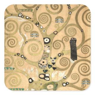 Gustav Klimt - The Tree of Life, Stoclet Frieze Square Sticker